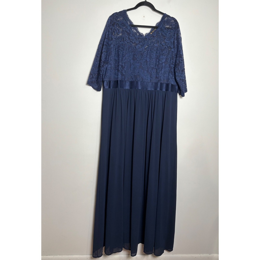 Miusol Formal Gown 4XL Navy Blue Lace Chiffon Mother of the Bride Bridesmaid